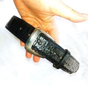 Zelle Black Leather Belt 28"